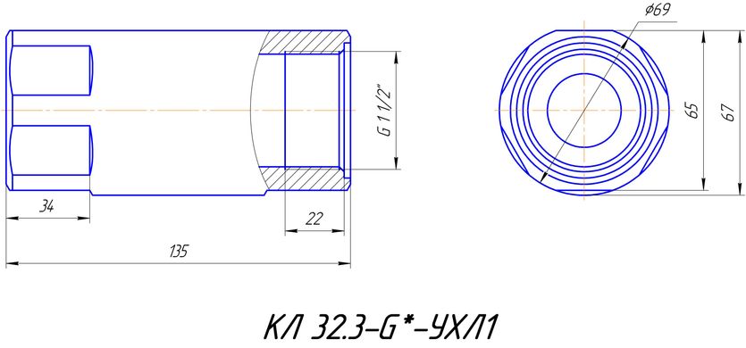 Клапан зворотний лінійний КЛ 32.3-G2-УХЛ1